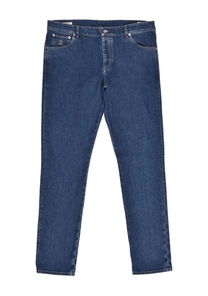 Brunello Cucinelli logo-patch jeans - Blue