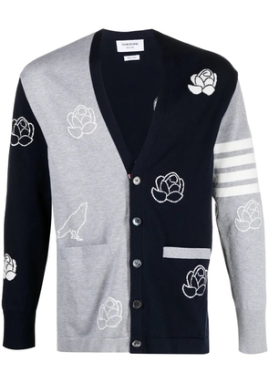 Thom Browne 4-Bar intarsia cardigan - Blue