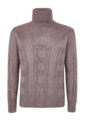 Zegna cable-knit turtleneck sweater - Brown