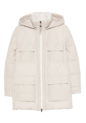 Brunello Cucinelli hooded flap-pocket puffer coat - Neutrals