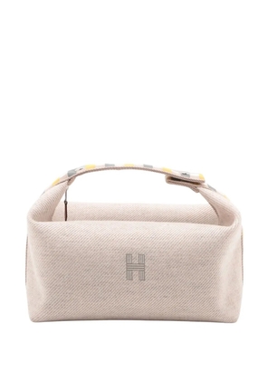 Hermès Pre-Owned 2020-2025 Large Wool Au Carre Bride A Brac Case vanity bag - Brown