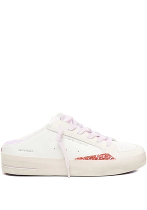 Crime London SK8 Deluxe glitter-detail backless sneakers - White