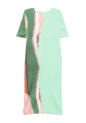 Pleats Please Issey Miyake Grainy Colors midi dress - Green