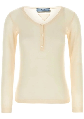 Prada triangle-logo jumper - Neutrals
