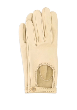 Valentino Garavani cut out-detail leather gloves - Neutrals