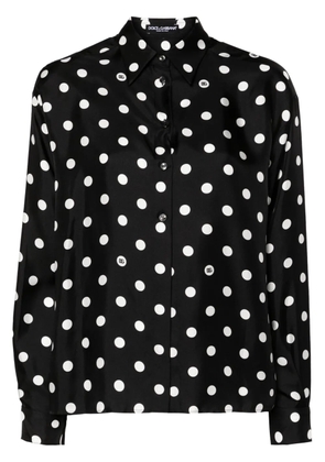Dolce & Gabbana polka-dot silk shirt - Black