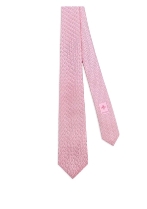 Gucci logo-plaque silk tie - Pink