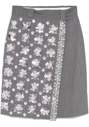 DES PHEMMES wrap-design skirt - Grey