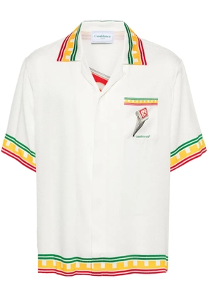 Casablanca logo monogram pattern shirt - White