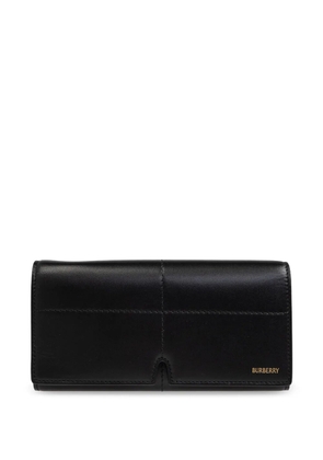 Burberry logo-lettering leather wallet - Black