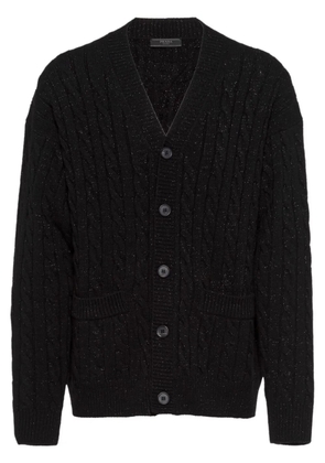 Prada metallic-threading wool-cashmere cardigan - Black