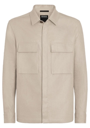 Zegna chest-pockets linen shirt - Neutrals