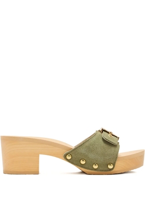 Scholl 65mm buckle-fastening studded sandals - Green
