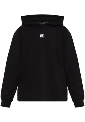 Dolce & Gabbana logo-embroidered hoodie - Black