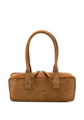 STAUD The Dude suede zip-top tote bag - Brown