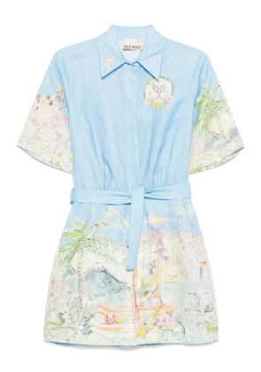 ALEMAIS linen printed dress - Blue