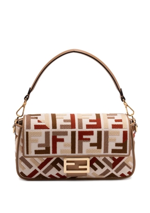 FENDI medium Baguette FF-motif shoulder bag - Neutrals