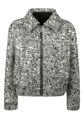 Add sequin-embellished jacket - White