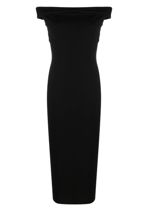 Reformation Jamen off-shoulder knitted midi dress - Black