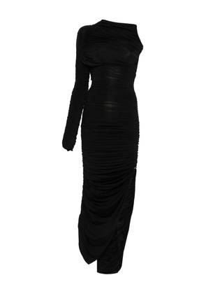 Mugler one-sleeve draped dress - Black