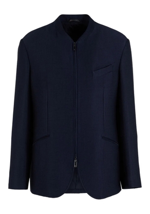 Giorgio Armani zip-front corduroy jacket - Blue
