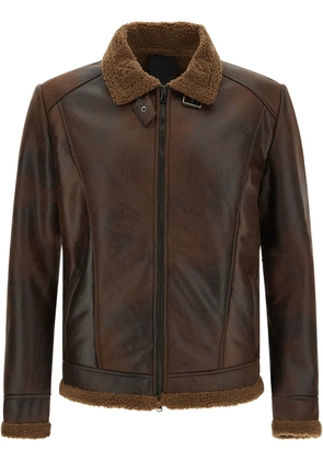 GIOCASTA shearling-lining jacket - Brown