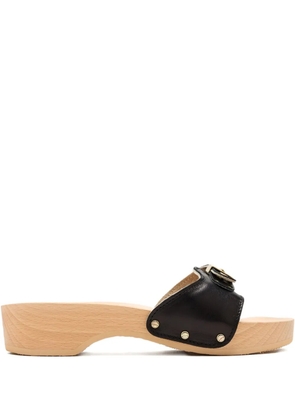 Scholl 40mm buckle-fastening wooden sandals - Black