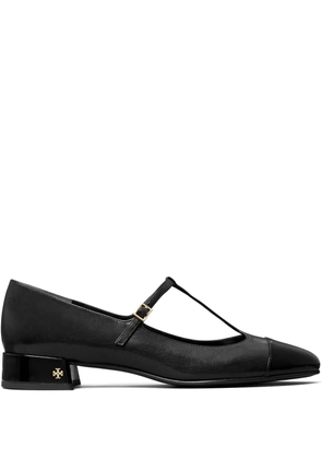 Tory Burch 25mm cap-toe T-strap ballerina shoes - Black