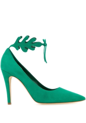Manolo Blahnik 105mm leather pumps - Green