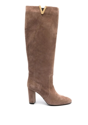 Via Roma 15 90mm knee-high suede boots - Brown