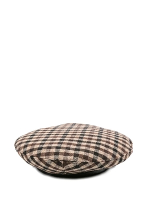GANNI checked beret - Brown