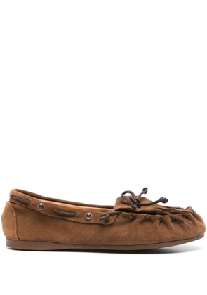 P.A.R.O.S.H. suede boat shoes - Brown