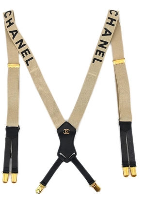 CHANEL Pre-Owned 2002 logo suspenders - Neutrals