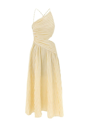 ZIMMERMANN Cascadian stripe-pattern midi dress - Yellow