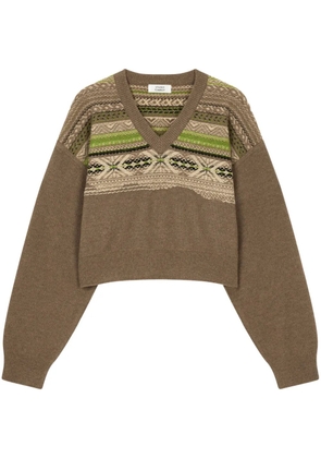 TOMBOY fair isle intarsia knit sweater - Brown