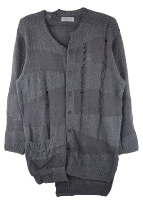 Yohji Yamamoto distressed patchwork cardigan - Grey