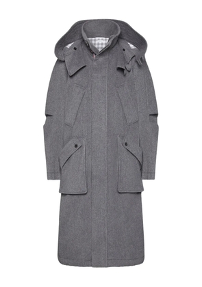 Thom Browne cashmere waterproof hooded parka - Grey