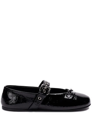 Miu Miu leather ballerina shoes - Black