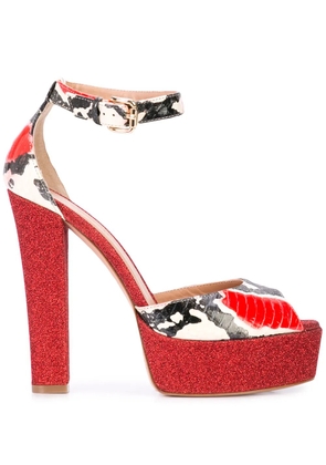 Madison.Maison snakeskin effect platform sandals - Red