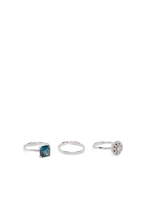 Wouters & Hendrix Gold 18K white gold topaz and diamond ring set