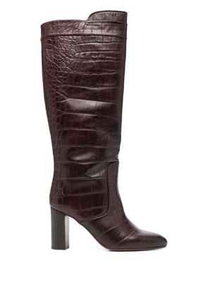 Chie Mihara 85mm Eybal crocodile-effect block-heel boots - Brown