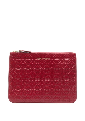 Comme Des Garçons Wallet geometric-embossed leather wallet - Red