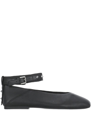 Ash studded ankle-strap ballet flats - Black