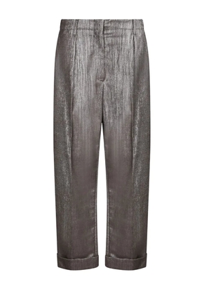 Brunello Cucinelli lurex-detail trousers - Brown