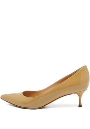 Sergio Rossi Vintage 50mm leather heeled pumps - Neutrals