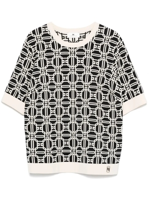 Elisabetta Franchi logo-jacquard top - White