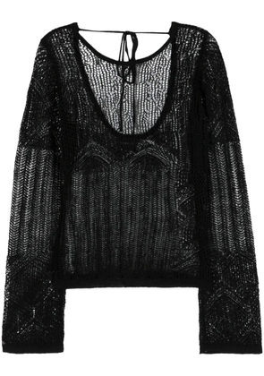 HERSKIND Kent open-knit top - Black