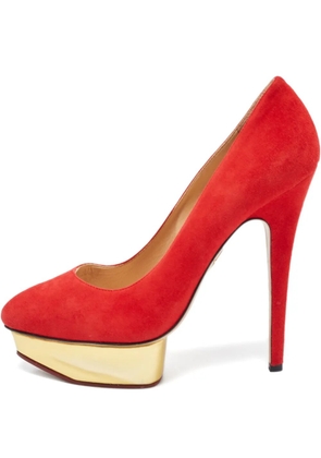 Charlotte Olympia Pre-Owned 120mm suede pumps - Red