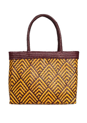 Brigitte Jurema handwoven geometric-pattern beach bag - Yellow