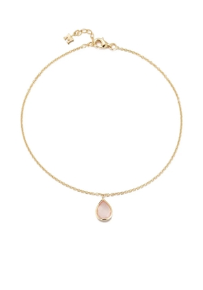Mateo 14K yellow gold pink topaz anklet
